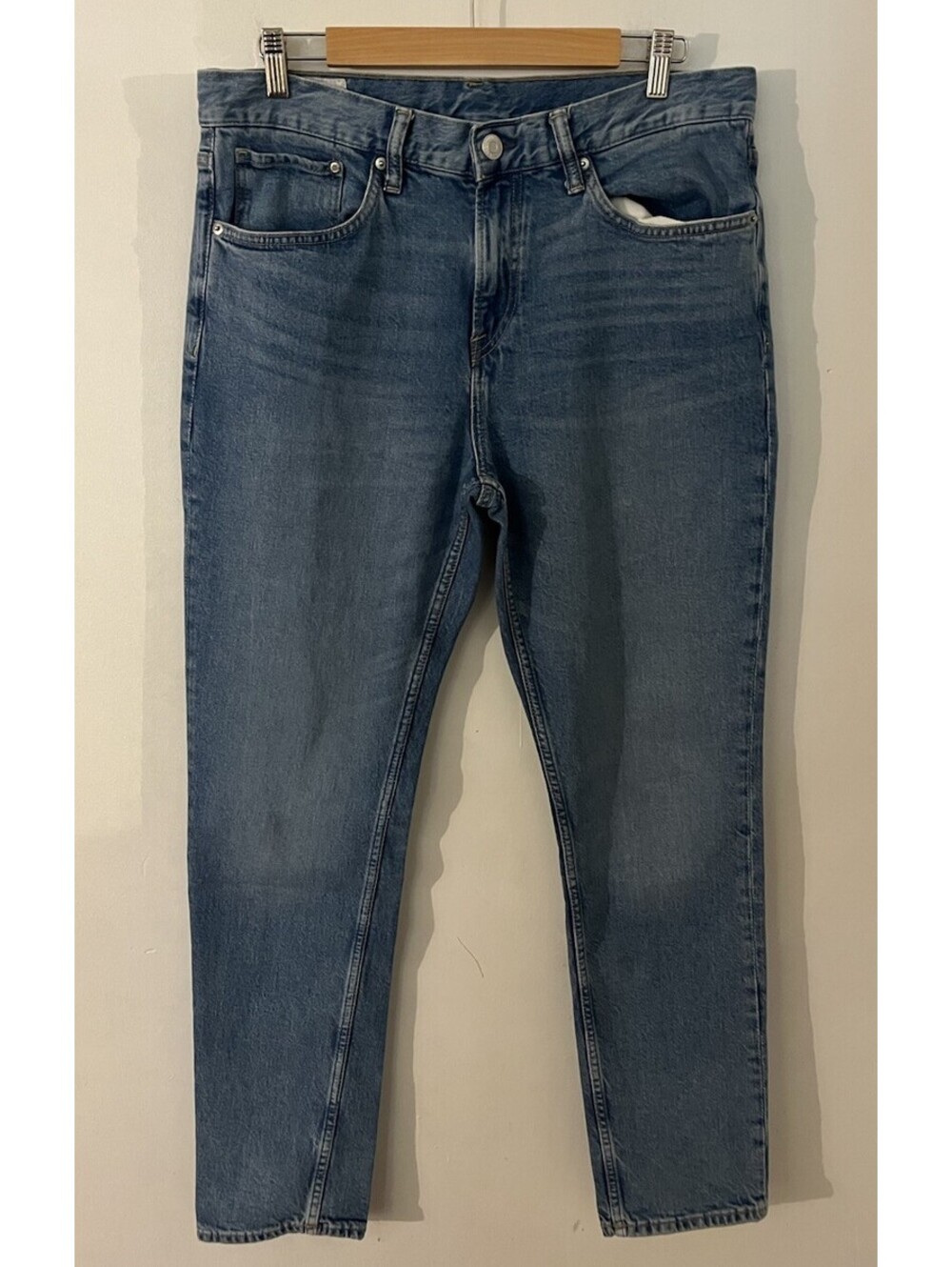 H&M &Denim Slim Fit Coupe Etroite Light Wash Denim Jeans Men’s Size 34x32